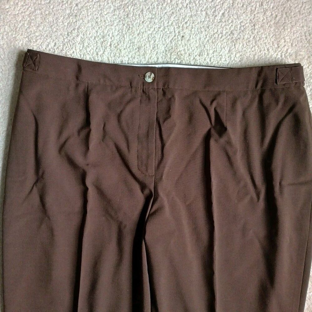 Jones New York Collection Woman Pants 18W Brown Stretch Dress Slacks Str8 Leg - Picture 3 of 10